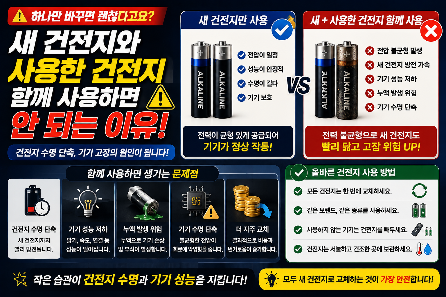 새건전지, 사용한건전지 썸네일